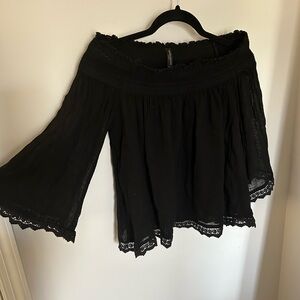Zara Elegant Black Off-Shoulder Top